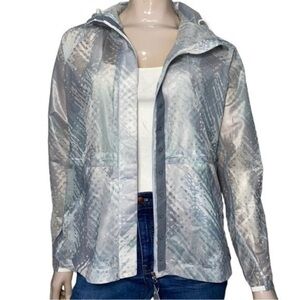 Athleta Women’s Size XS Gray Water Wind Resistant Lava Hype Run Hooded Jacket
